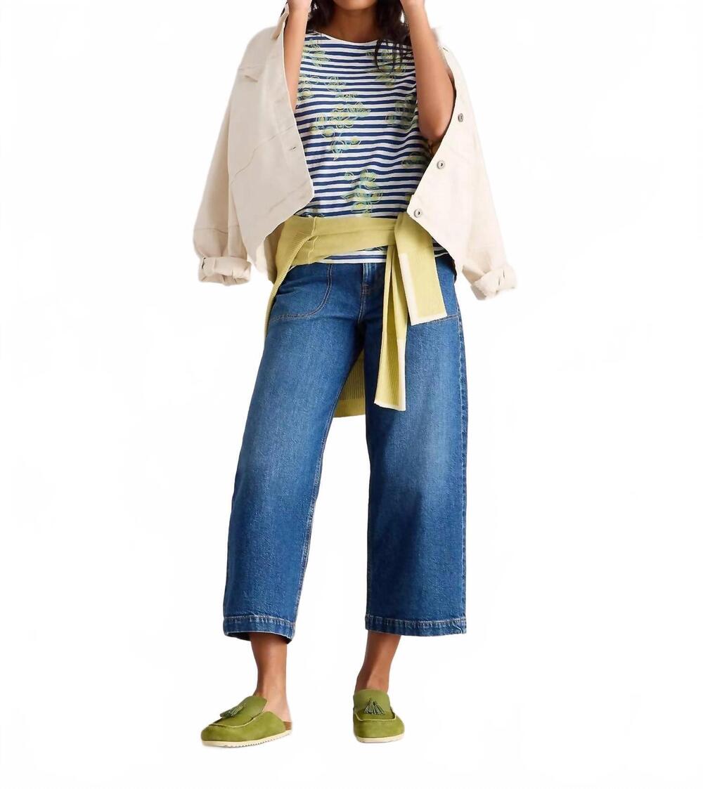 NEW WHITE STUFF abbie stripe tee in blue multi